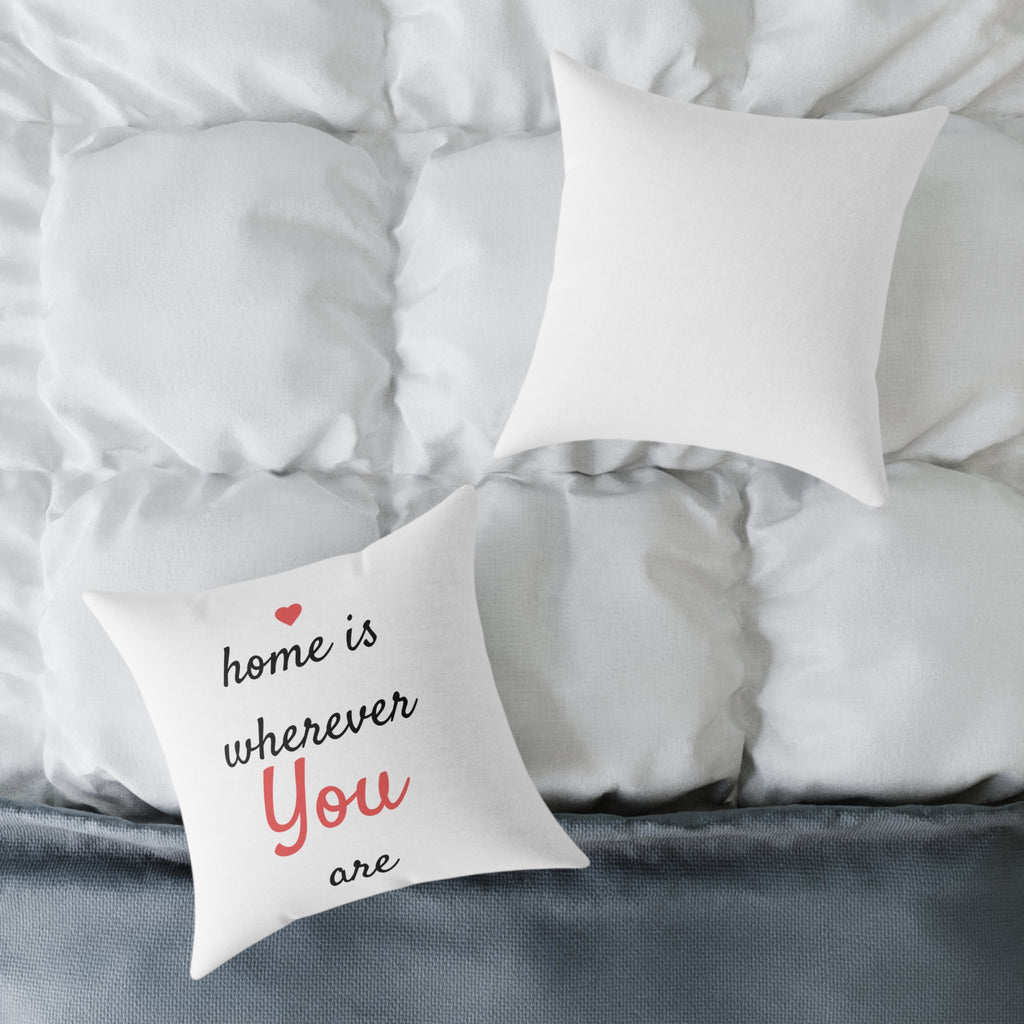 Personalized Throw Pillow – Home Is Wherever [Name] Is (Pink)