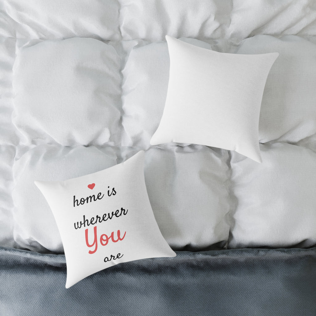 Personalized Throw Pillow – Home Is Wherever [Name] Is (Pink)