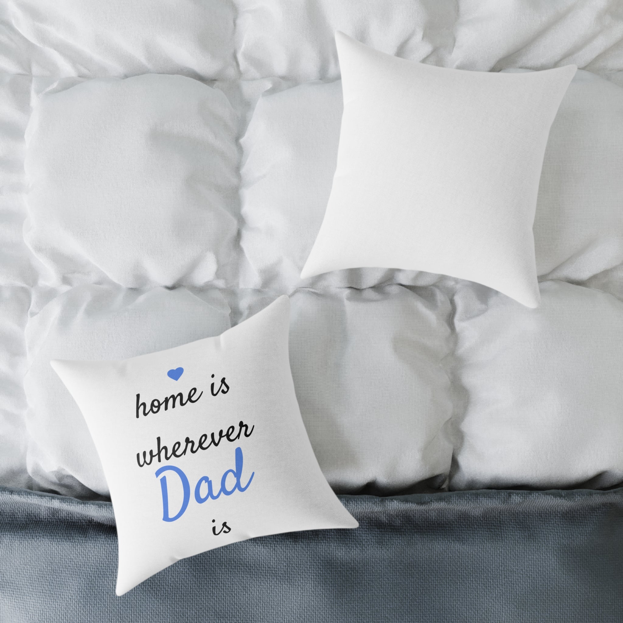 Personalized Throw Pillow – Home Is Wherever [Name] Is (Blue)