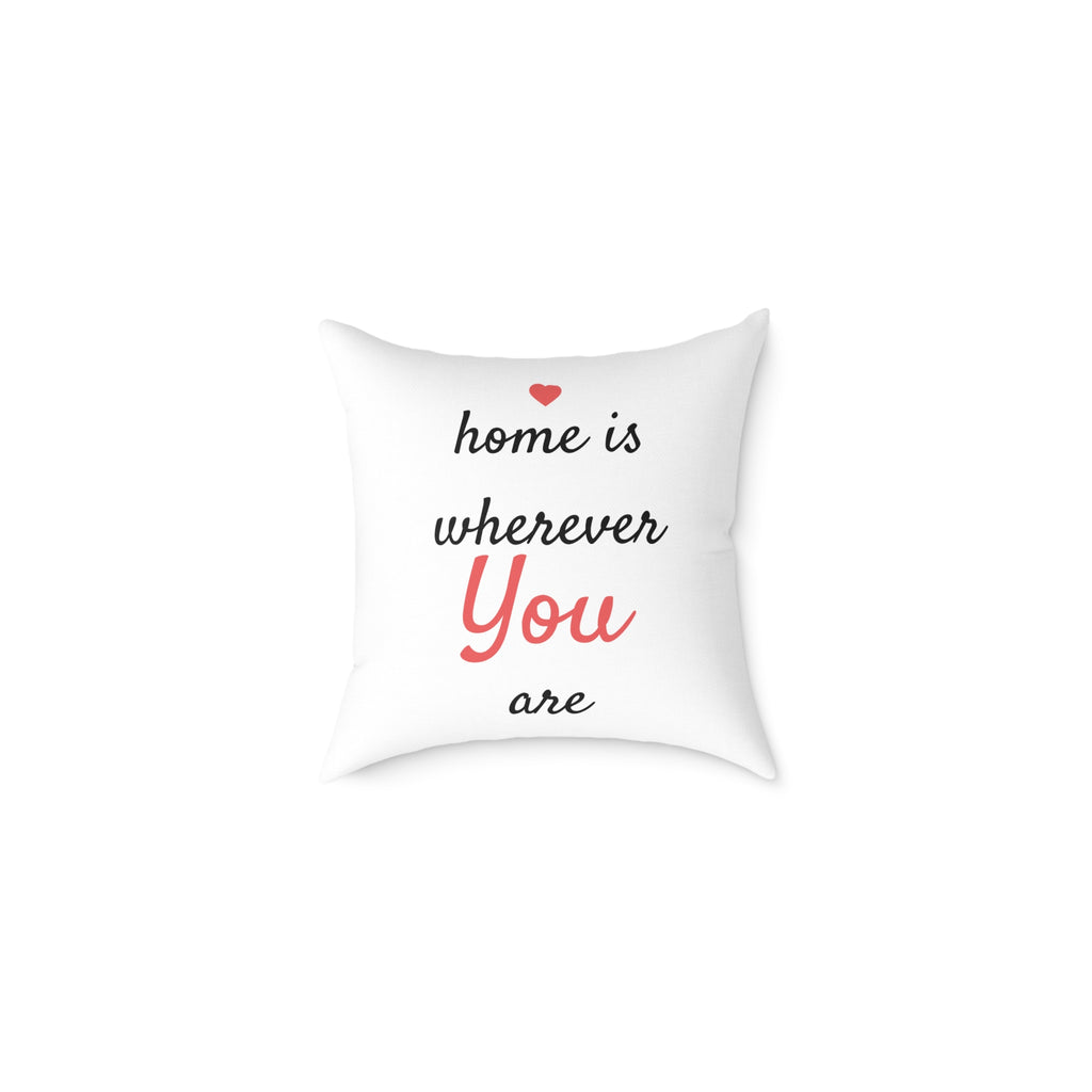 Personalized Throw Pillow – Home Is Wherever [Name] Is (Pink)